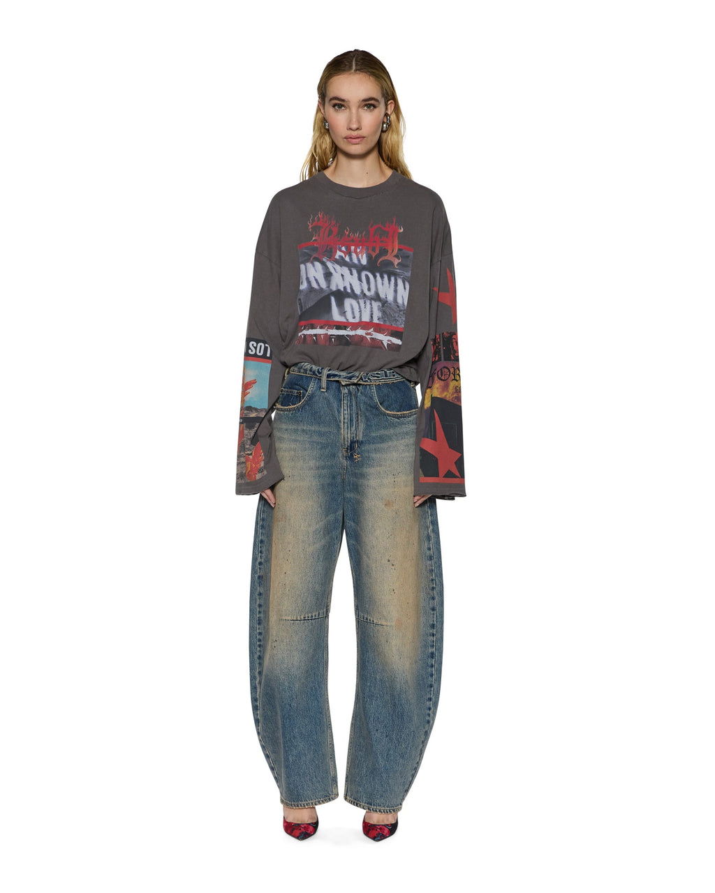 Womens Barrel Jean Dune Barrel Leg Denim Jeans - Denim