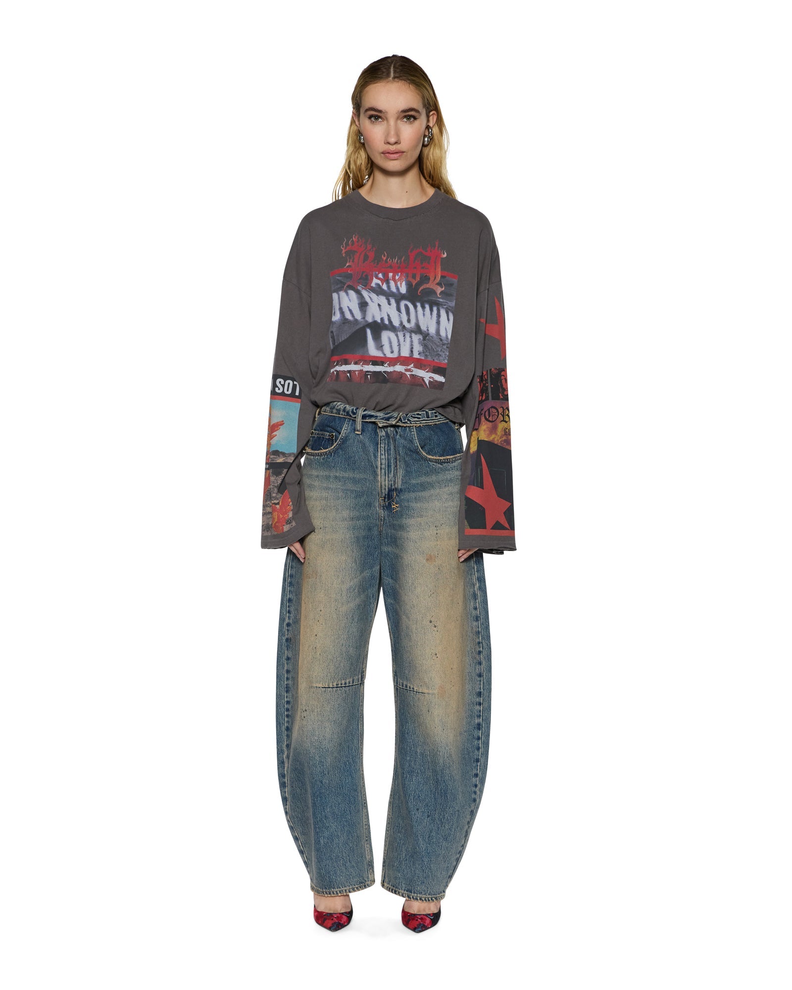 WOMENS BARREL JEAN DUNE BARREL LEG DENIM JEANS