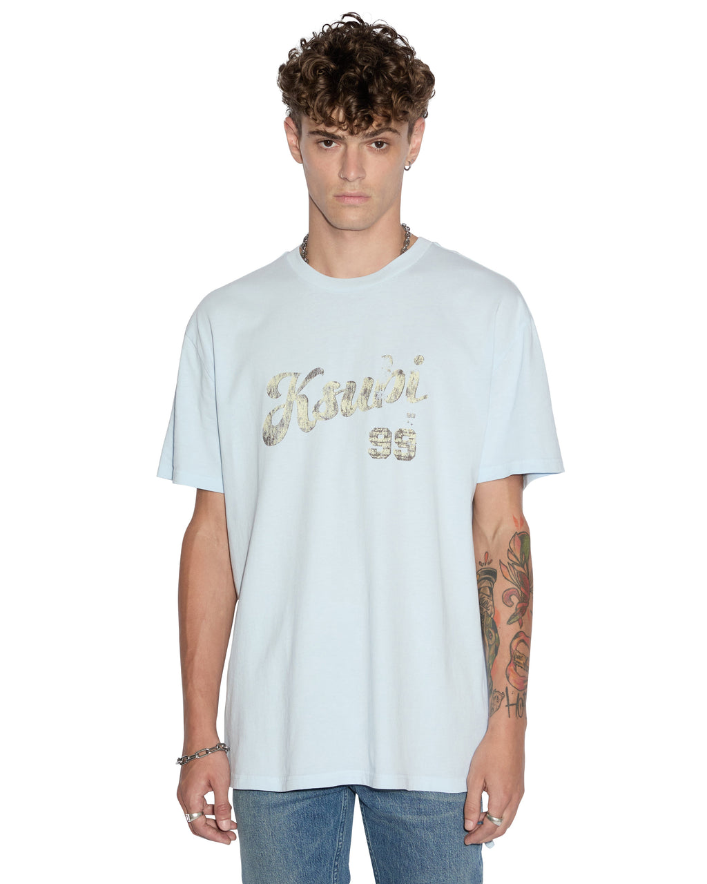 Mens Clubhouse Biggie Ss Tee Shallows Oversized Tees - Blue