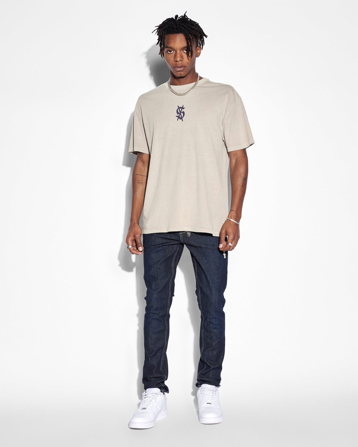 Mens Chitch Rinsed Slim Denim Jeans - Denim