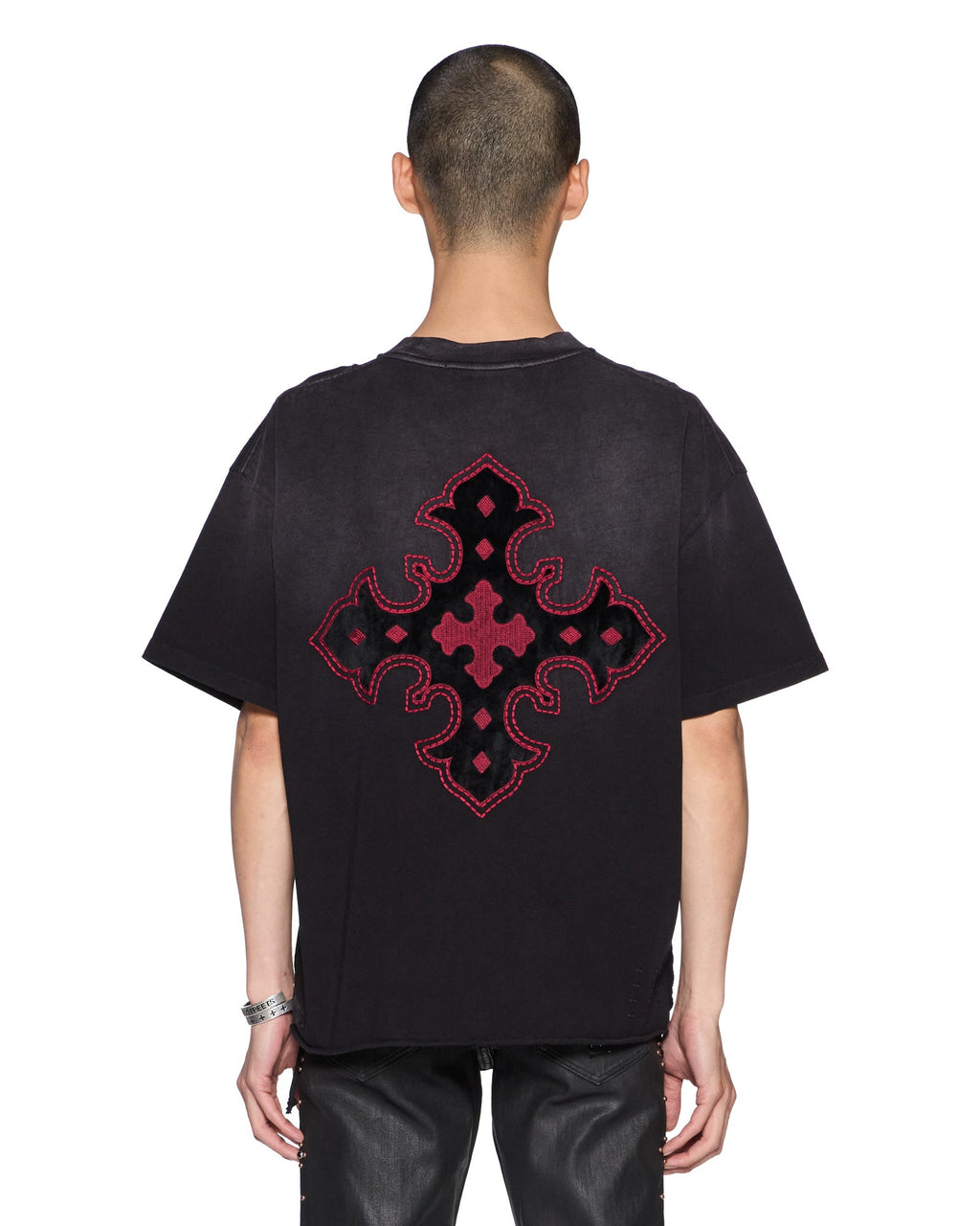 Mens Kstudio Halen Ss Tee Black Fade Baggy Tees - Black