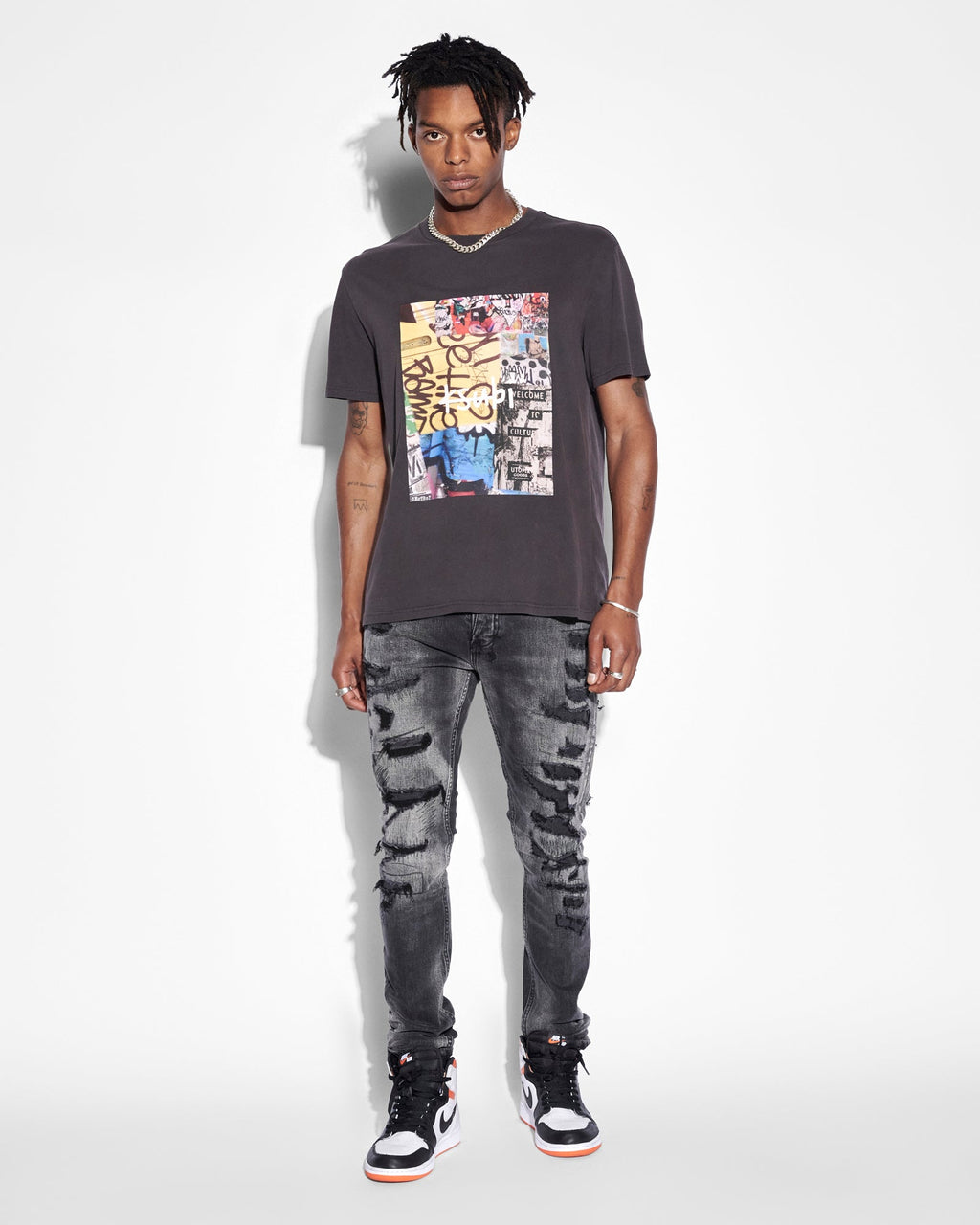 MENS VAN WINKLE TEKTONIK BLACK DENIM JEANS