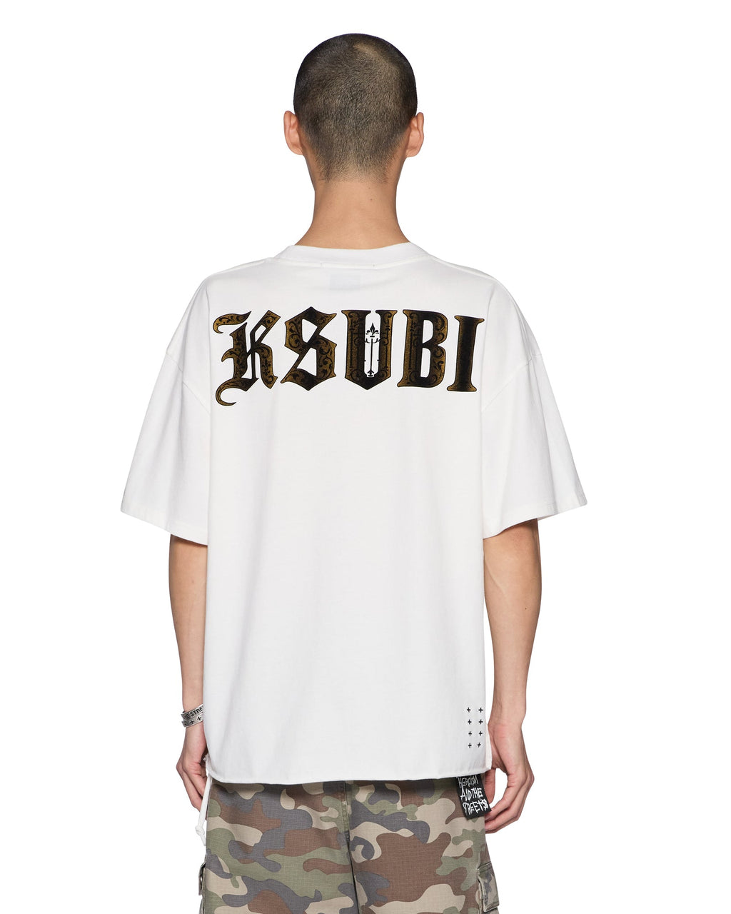 Mens Rapta Ekcess Ss Tee Vintage White Oversized Tees - White