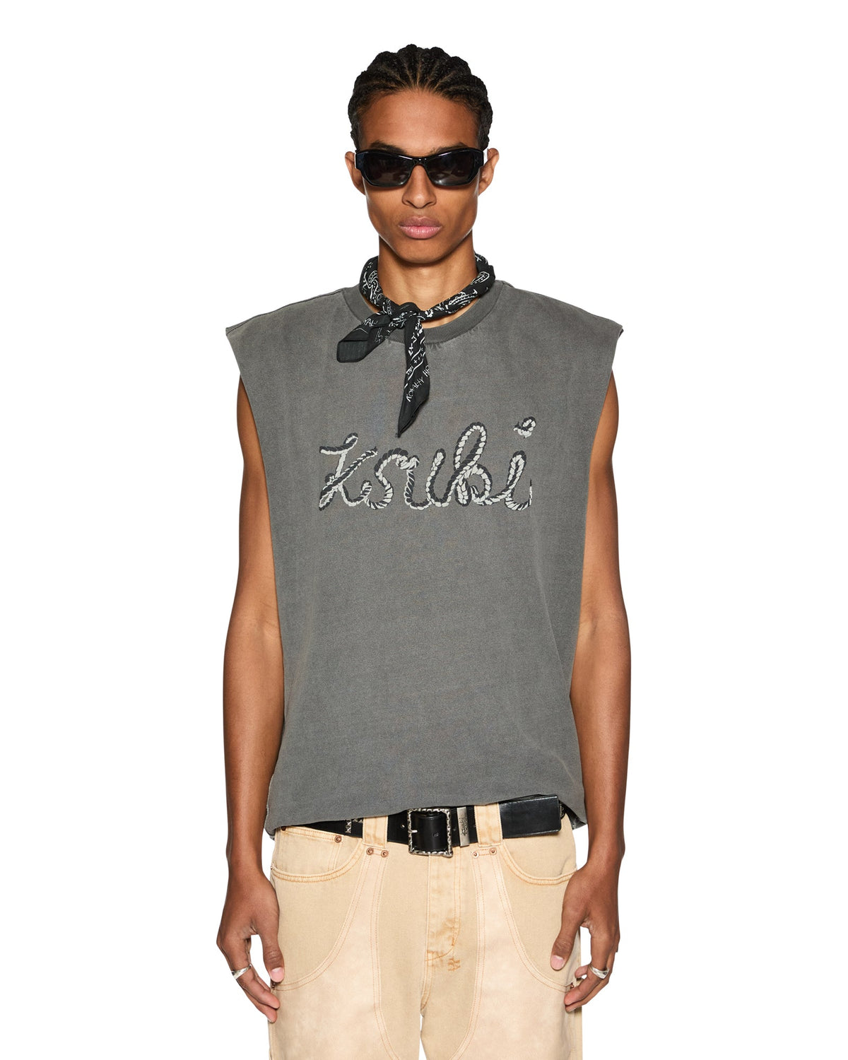 ROPED SLASH BIGGIE SS TEE CHARCOAL