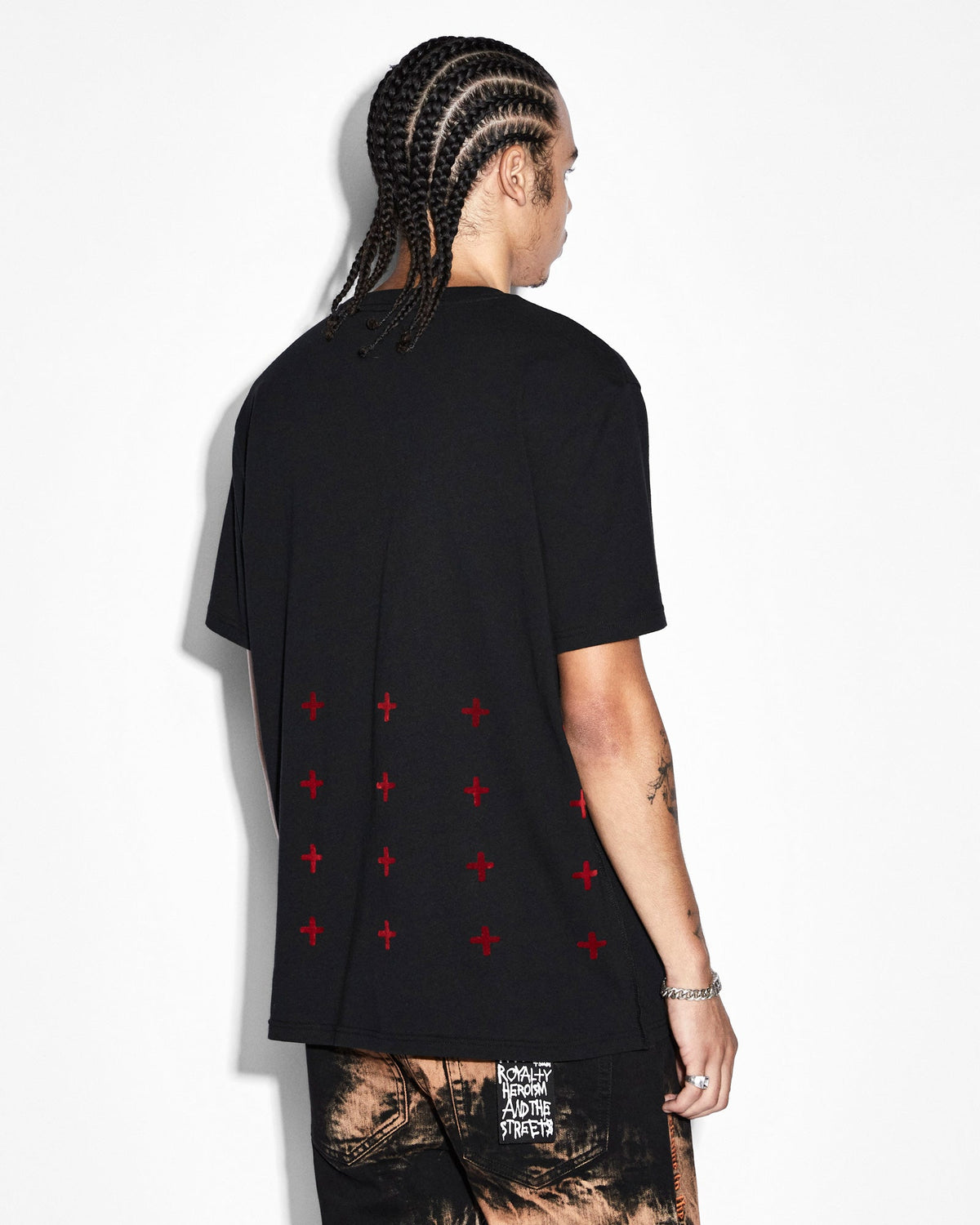 Mens Rose Garden Kash Ss Tee Jet Black Regular Tees - Black