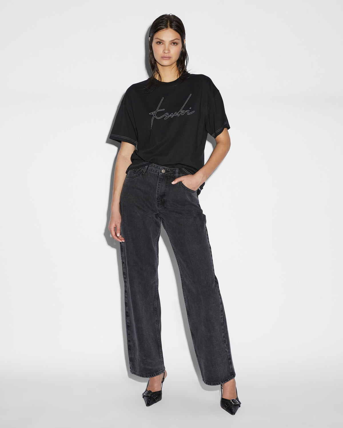 SCRIPT OH G SS TEE BLACK