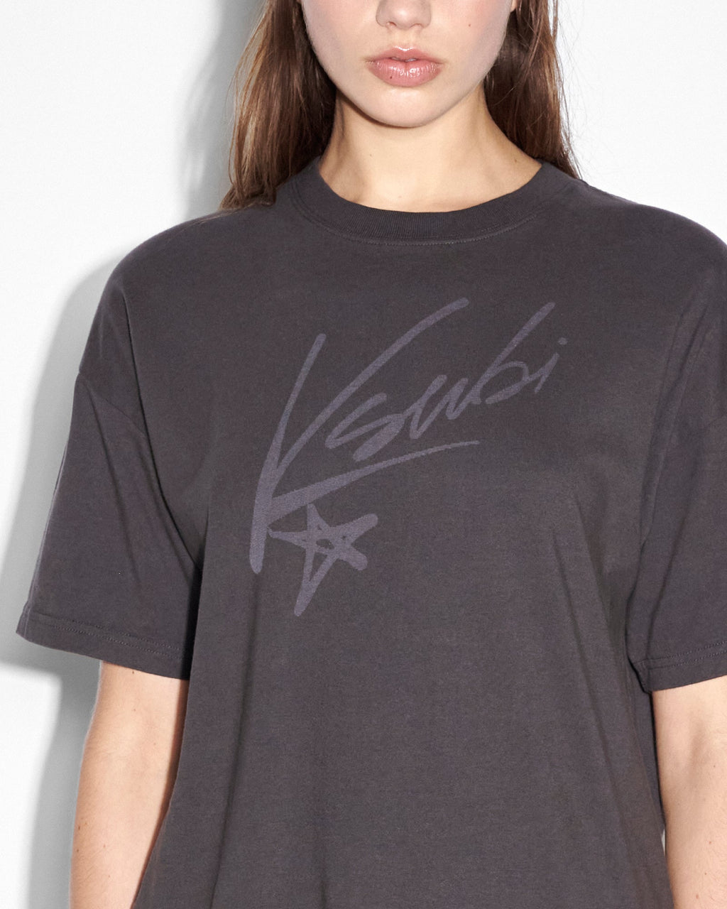 Womens Sprayed Oh G Ss Tee Charcoal Oversized Tees - Grey
