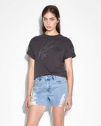 Womens Sprayed Oh G Ss Tee Charcoal Oversized Tees - Grey