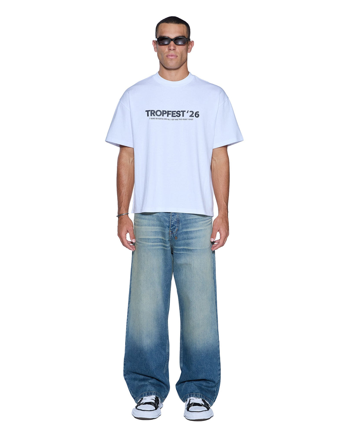 Mens Tropfest Ekcess Ss Tee True White Tees - White