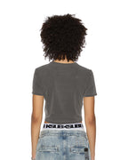 Womens 1999 Plus Baby Ss Tee Charcoal Fitted Tees - Grey