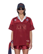 WOMENS LDN BOYFRIEND SS JERSEY GARNET FASHION TOPS