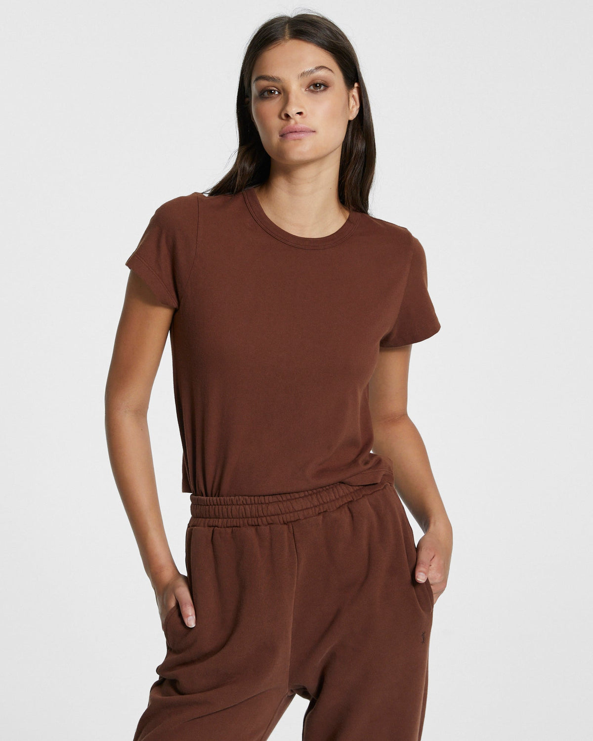 Womens 3 X 4 Mini Ss Tee Koko Fitted Tees - Brown