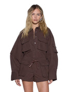WOMENS ASTRA LS CARGO SHIRT CHOCOLATE SHIRTS