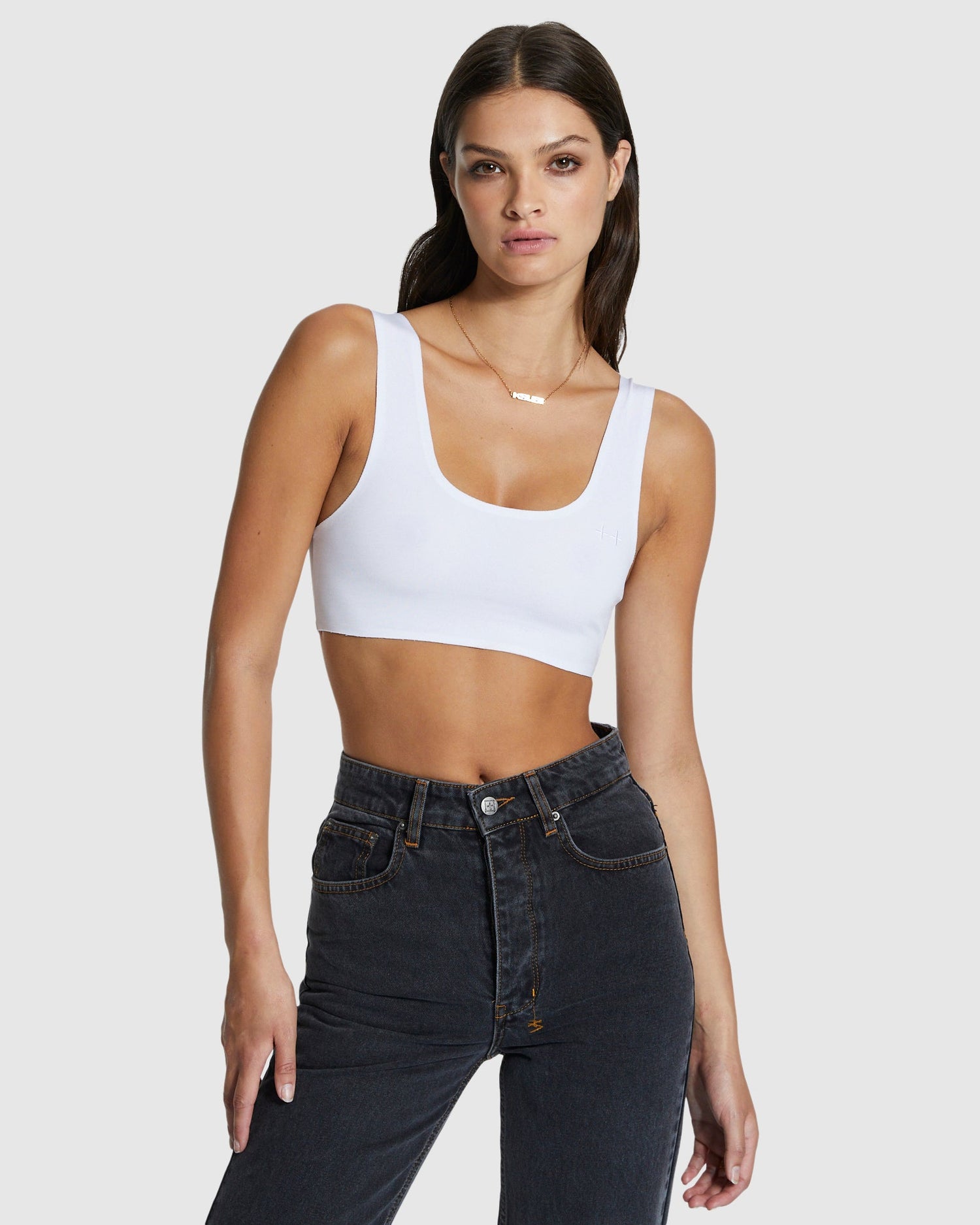 BODKON CROP TANK WHITE