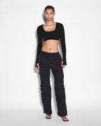 Womens Fantasy Top Black Fitted Fashion Tops - Black