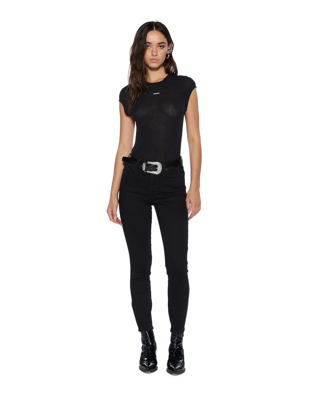 WOMENS STAPLE SS TEE BLACK SHEER TEES