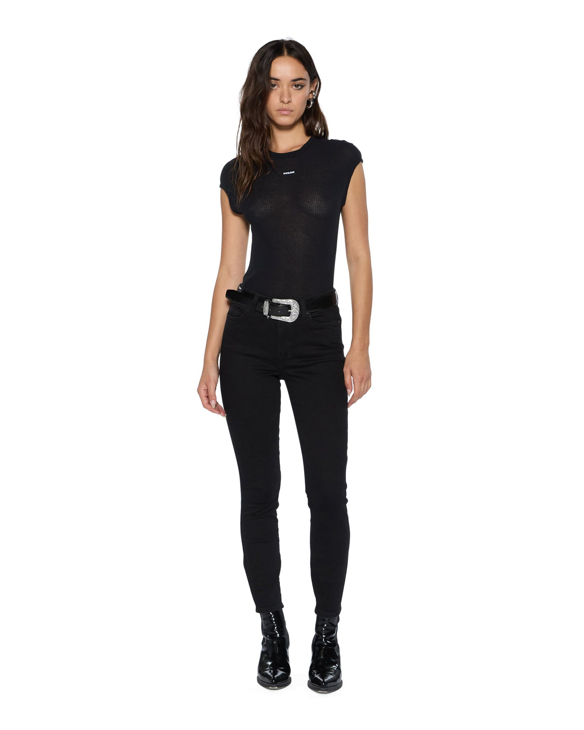 WOMENS STAPLE SS TEE BLACK SHEER TEES
