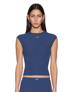 Womens Sott Staple Ss Tee Mesh Granite Blue Regular Tees - Blue