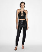 Womens Untamed Top Black Fitted Fashion Tops - Black