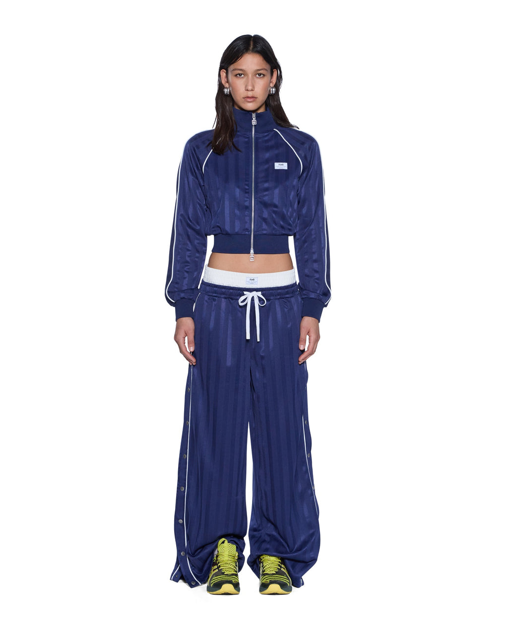 WOMENS CROPPED TRAKTOP NAVY FLEECE