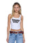 WOMENS  SLOGAN CHLOE TANK WHITE SLIM FASHION TOPS