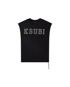 MENS TOUCHDOWN EKCESS CUT OFF TANK JET BLACK TEES