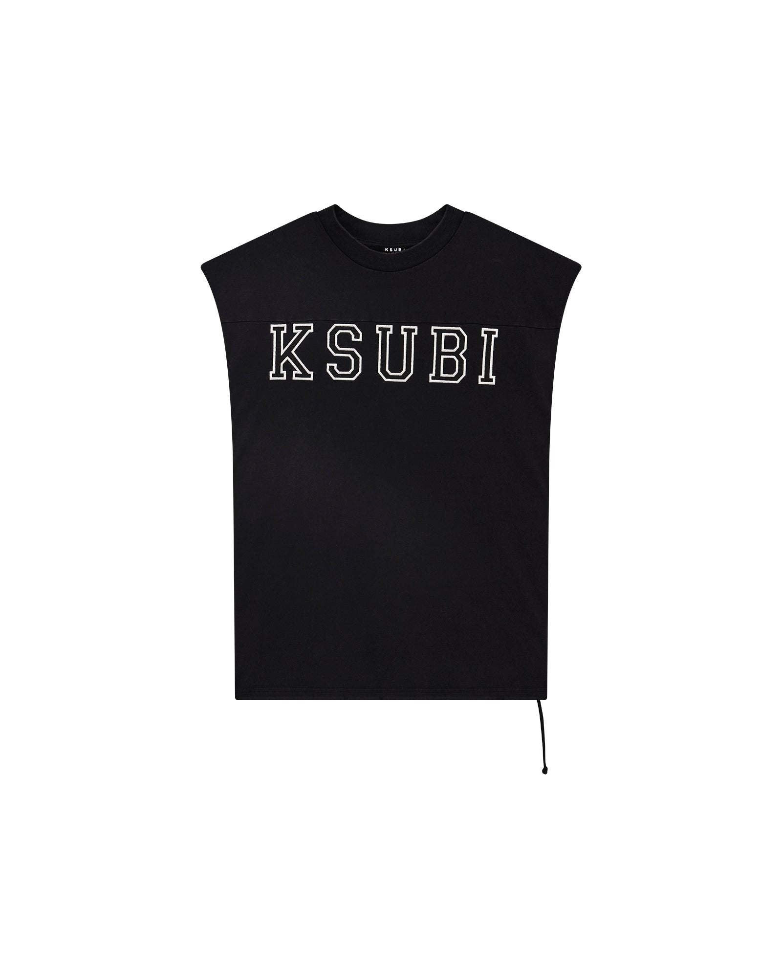 MENS  TOUCHDOWN EKCESS CUT OFF TANK JET BLACK OVERSIZED TEES