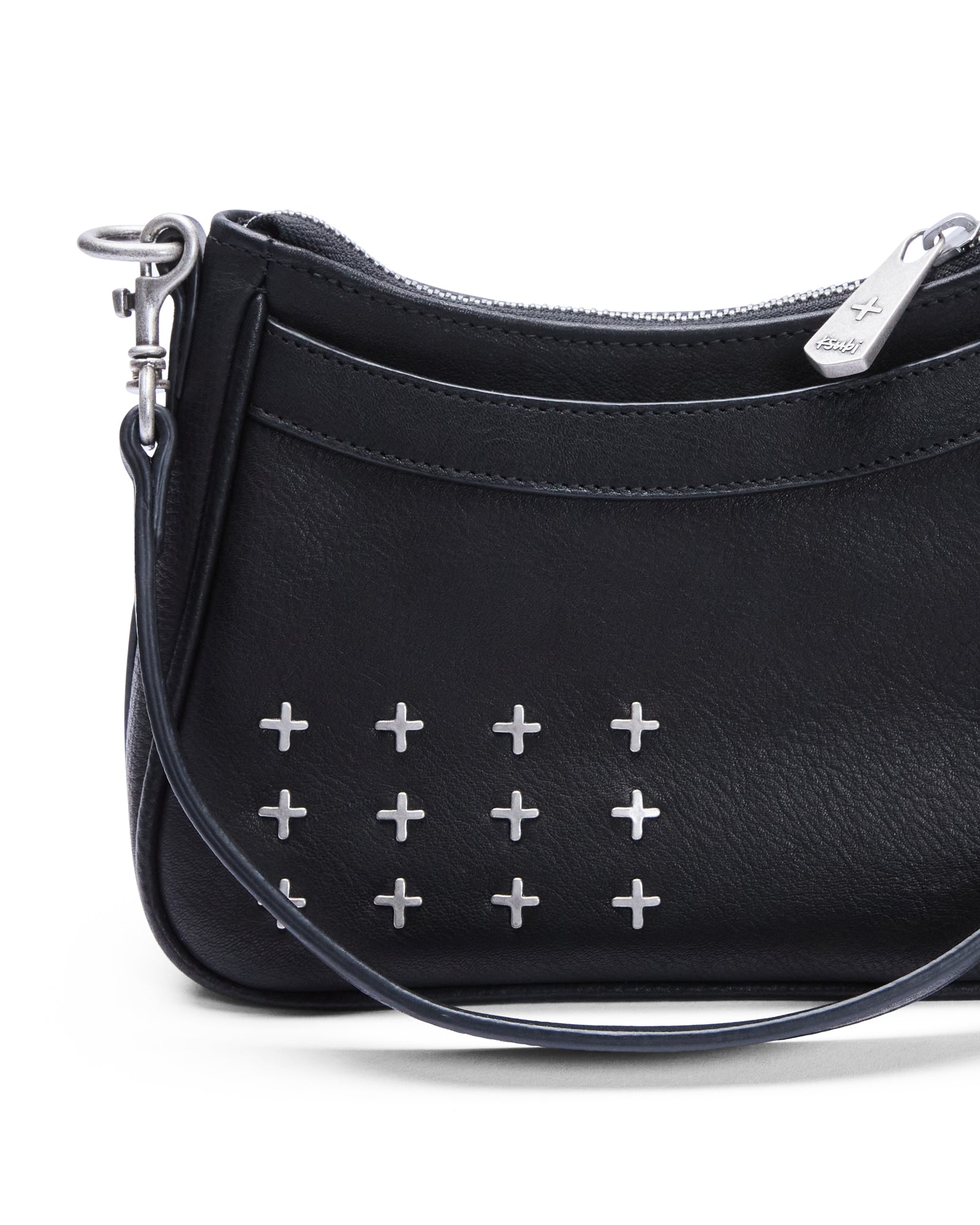  TRASH BAG MINI BLACK LEATHER BAGS