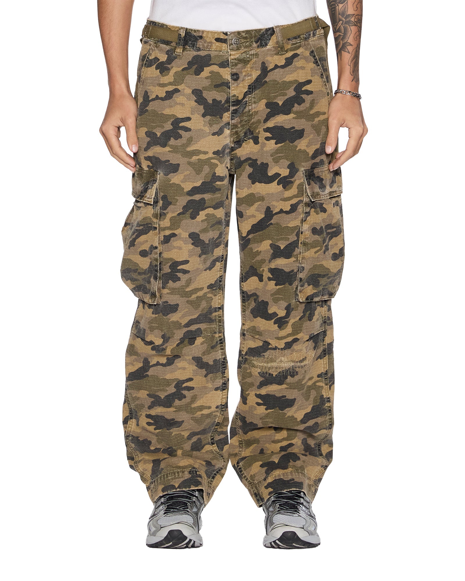 MENS  TROOP CARGO PANT CAMO STRAIGHT PANTS