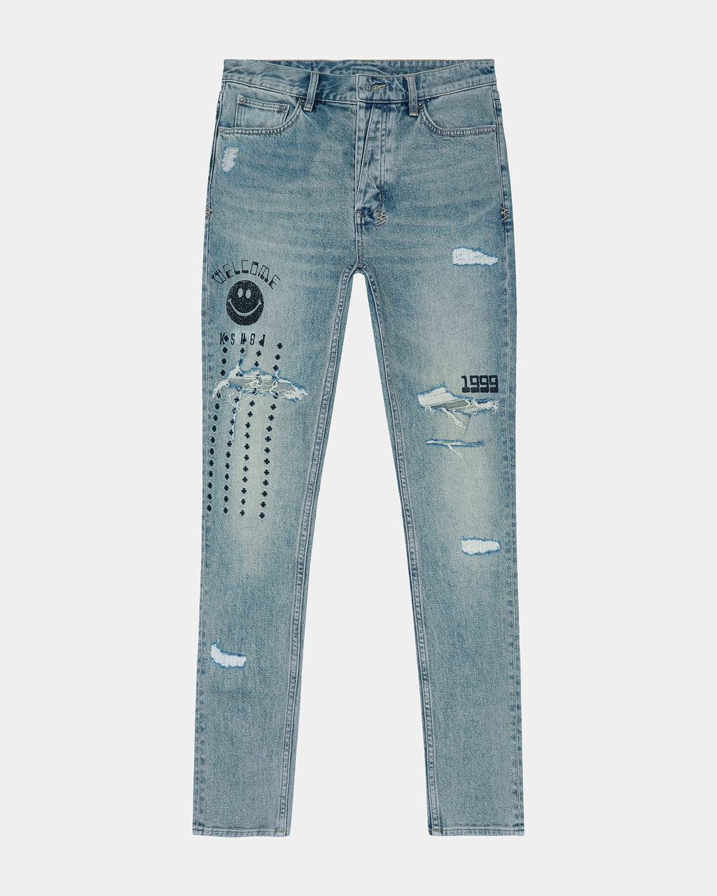 Mens Van Winkle Throw Bak Trash Skinny Denim Jeans - Denim