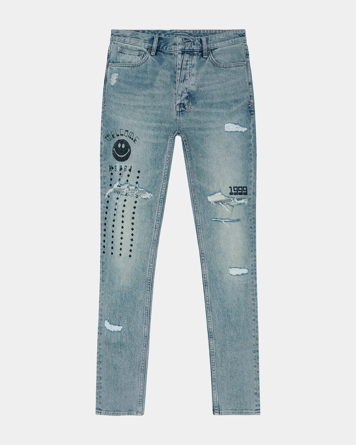 Mens Van Winkle Throw Bak Trash Skinny Denim Jeans - Denim