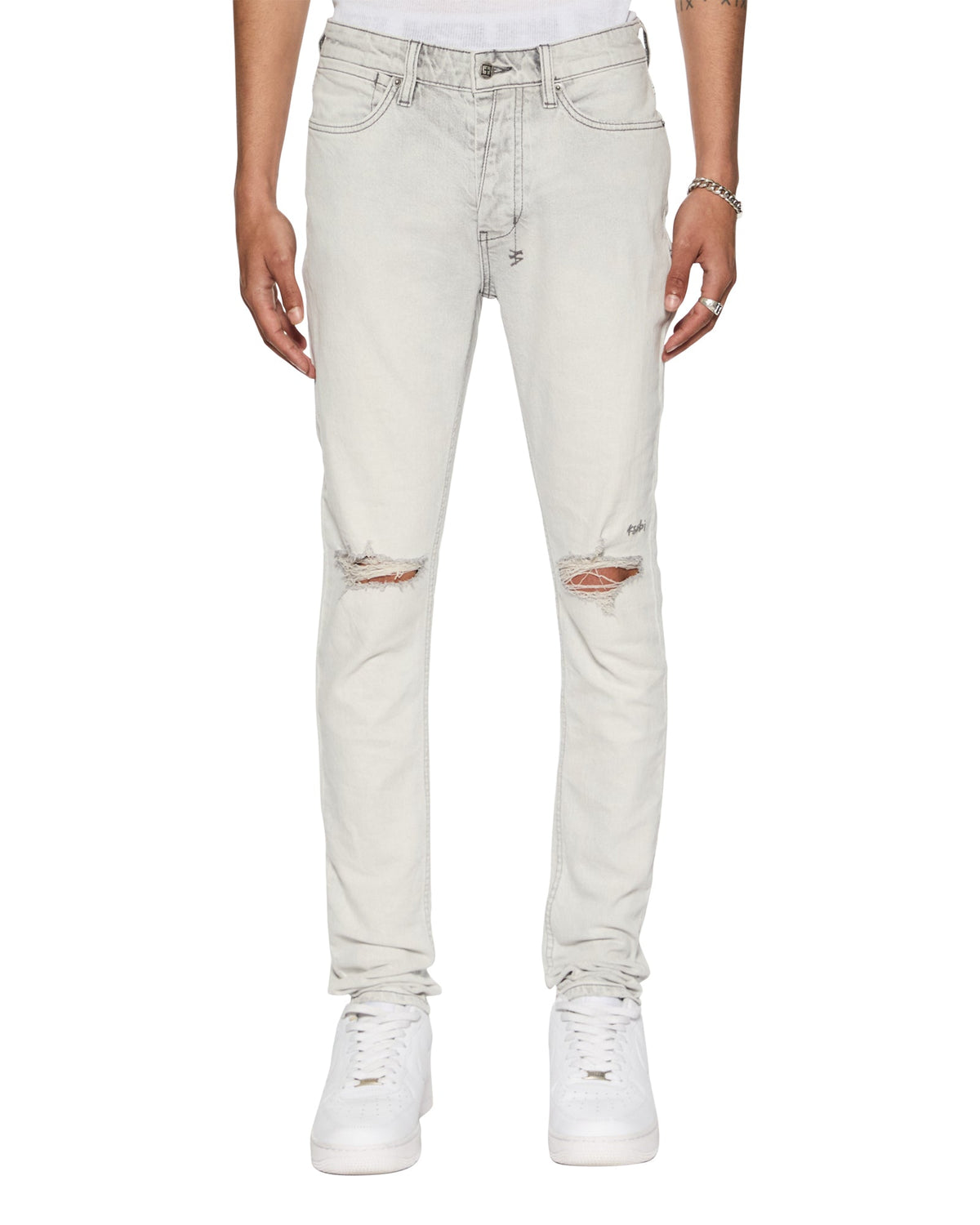 MENS VAN WINKLE WHITE SNOW DENIM JEANS