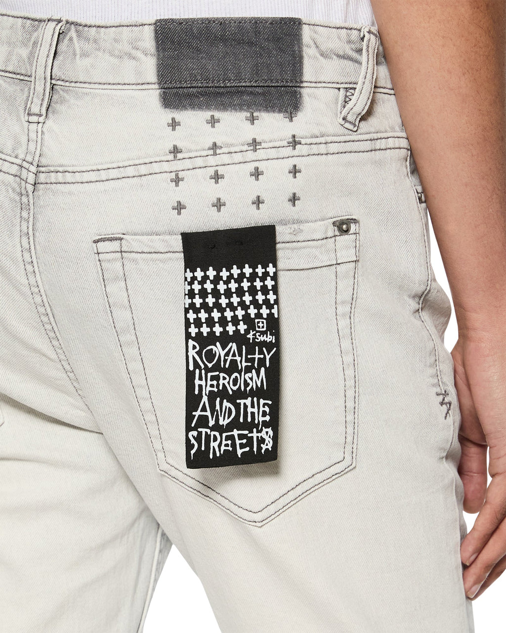 MENS VAN WINKLE WHITE SNOW DENIM JEANS