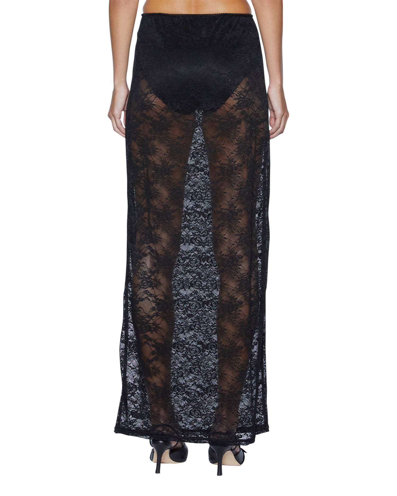 VENEDA SLIP SKIRT BLACK LACE