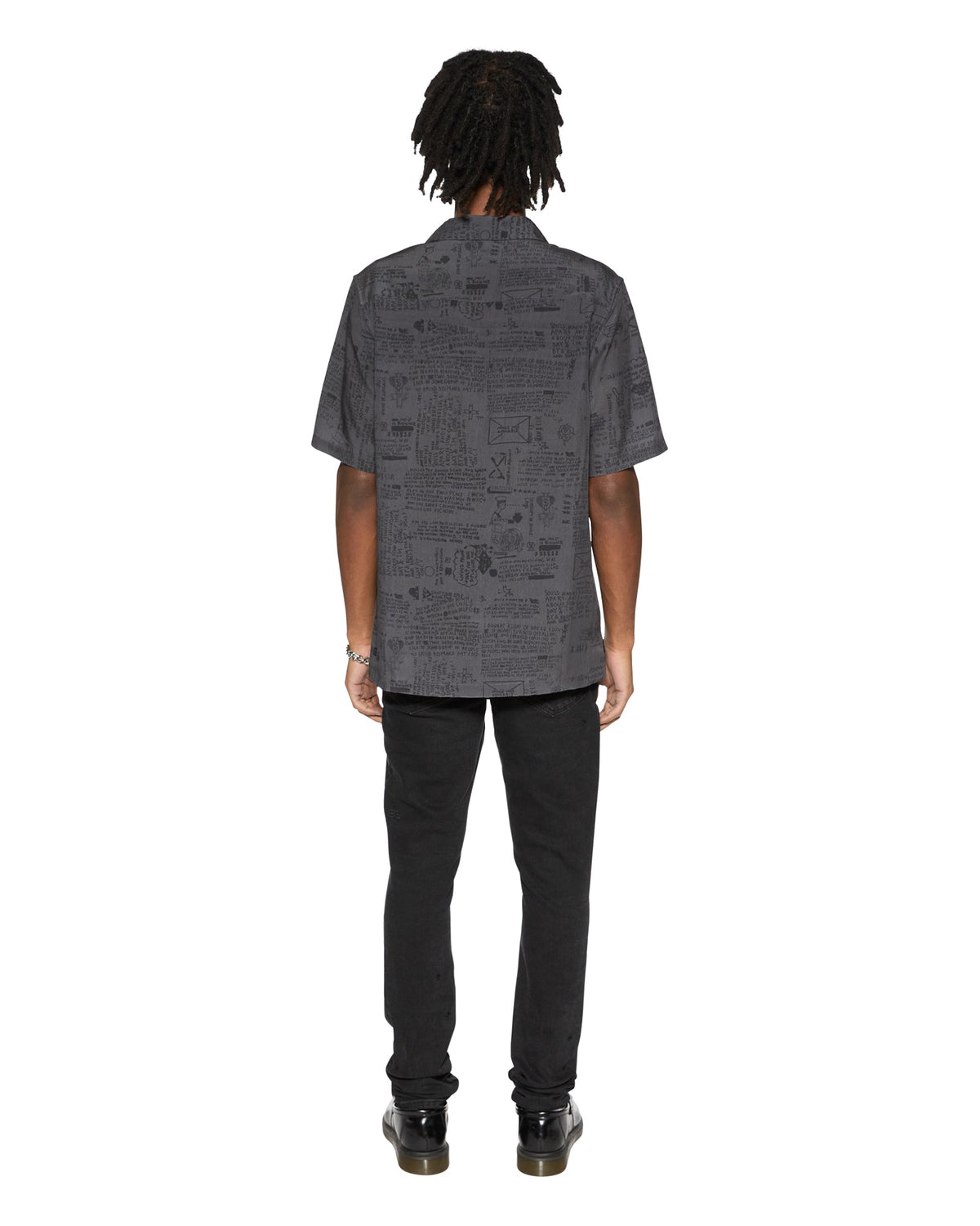 Mens Verses Resort Ss Shirt Black Regular Shirts - Black