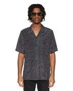 Mens Verses Resort Ss Shirt Black Regular Shirts - Black