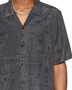 Mens Verses Resort Ss Shirt Black Regular Shirts - Black