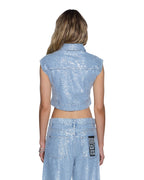 WOMENS TRUCKER VEST HIGH ROLLERS FASHION TOPS