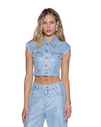 WOMENS TRUCKER VEST HIGH ROLLERS FASHION TOPS