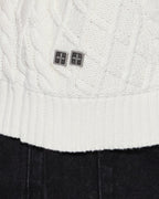 MENS TURNCABLE KNIT VEST VINTAGE WHITE KNITWEAR