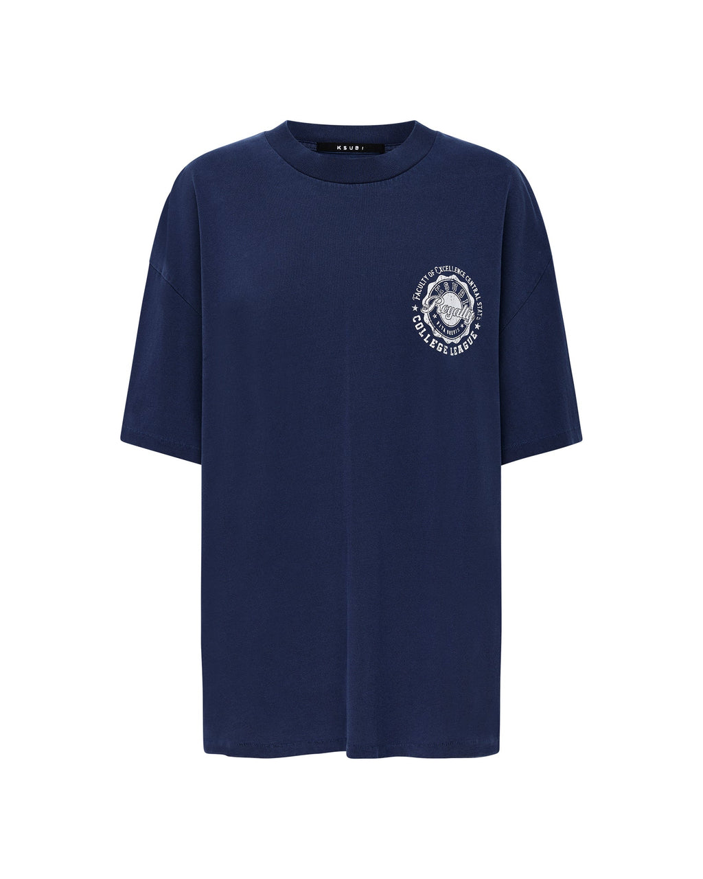 Womens Stacks Boyfriend Ss Tee Ink Blue Baggy Tees - Navy