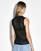 WOMENS DIVIDE KNIT VEST BLACK KNITWEAR