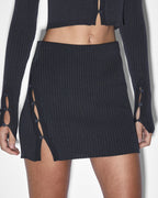 Womens Transcend Micro Mini Silver Fitted Skirts - Grey