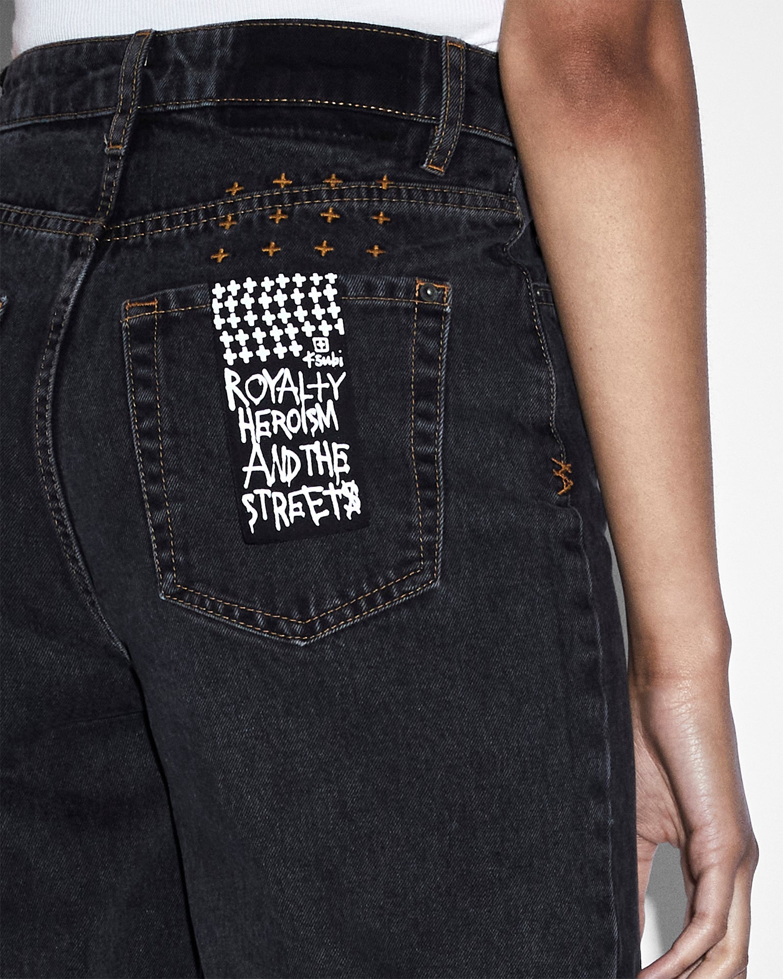 WOMENS  PLAYBACK RAVEN TRASHED STRAIGHT DENIM JEANS