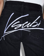 Womens Brooklyn Jean Twilight Tour Straight Denim Jeans - Black