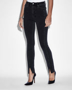 Womens Hi N Wasted Xtra Onyx Panel Skinny Denim Jeans - Black