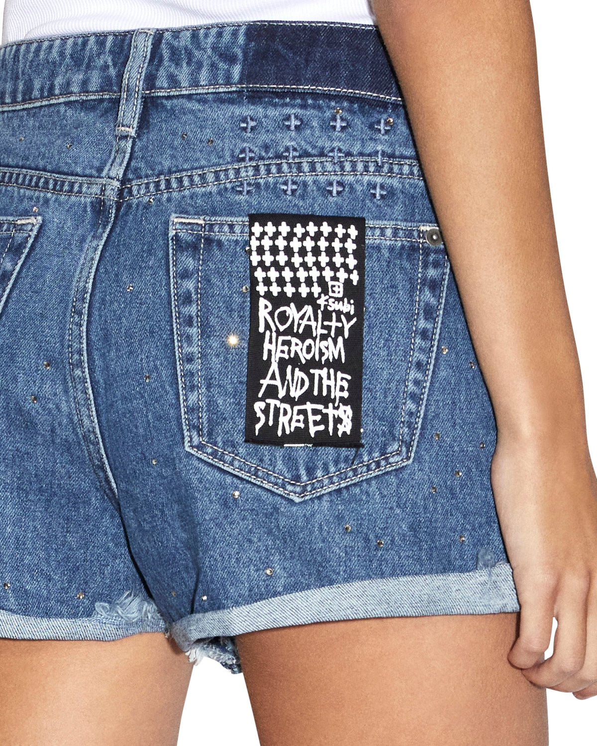 Womens Rollin Out Short Token Krystal Relaxed Walkshorts - Denim