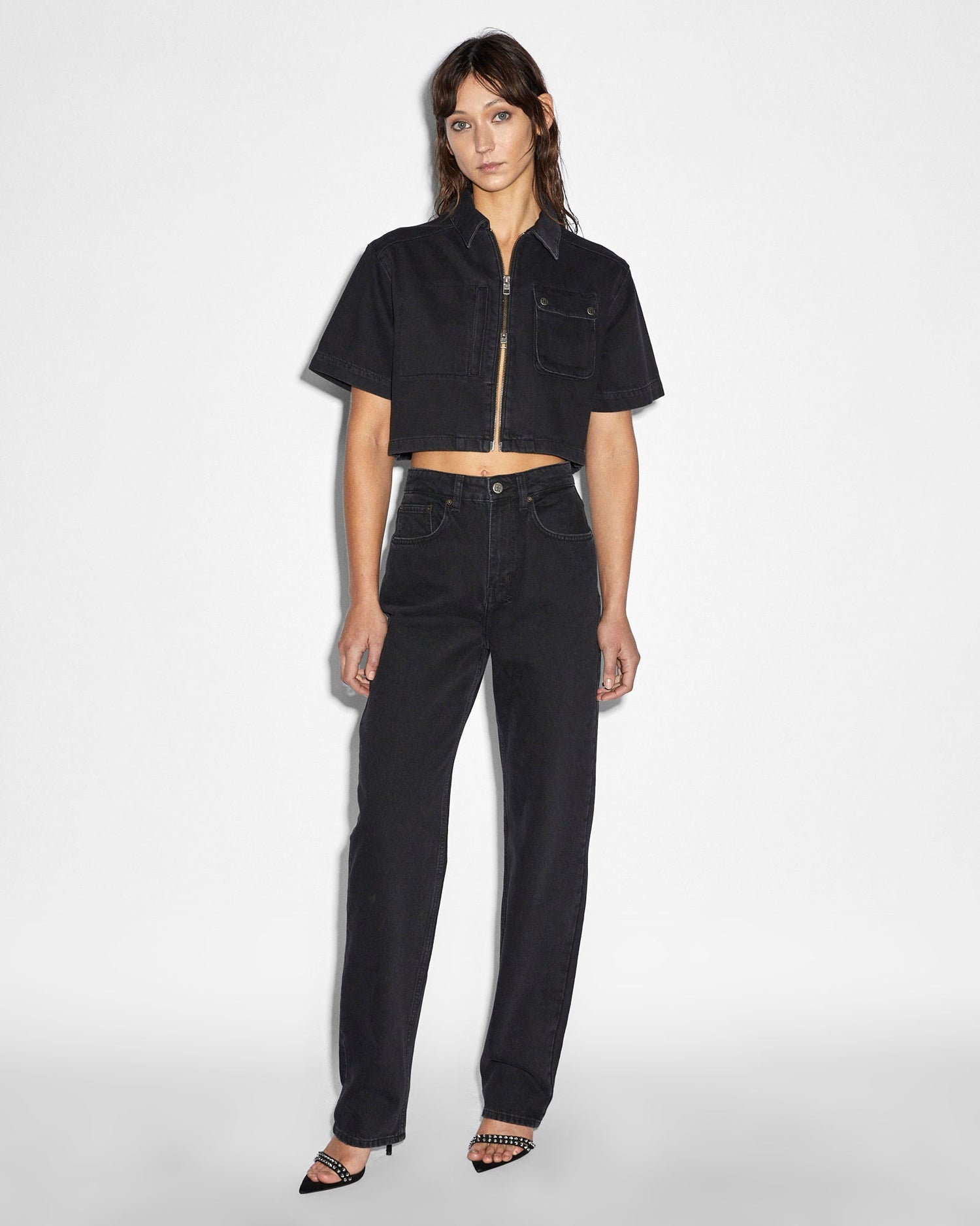 BOXY CROP SS SHIRT BLACK