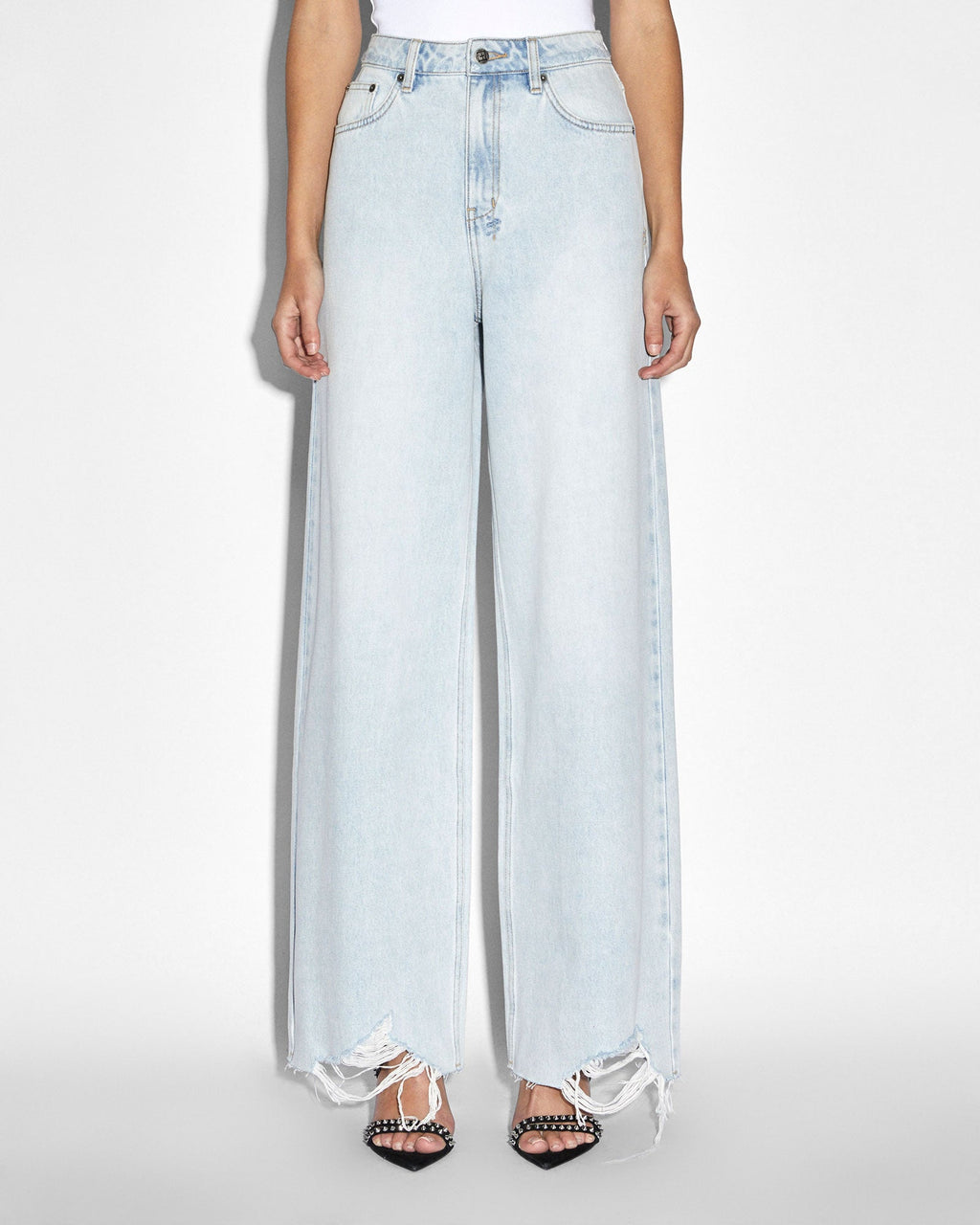 Womens Strider Drift Trashed Wide Denim Jeans - Denim