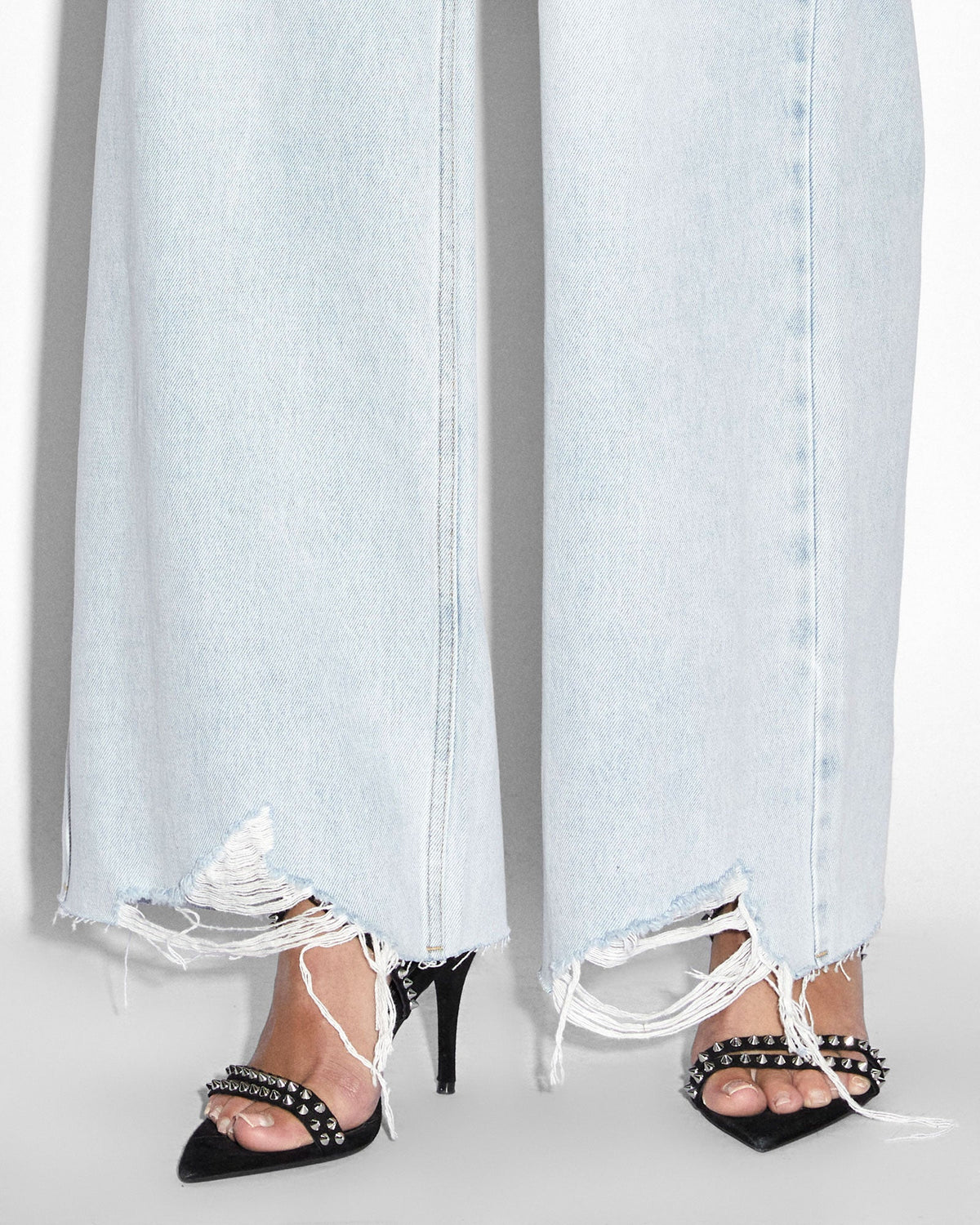 Womens Strider Drift Trashed Wide Denim Jeans - Denim